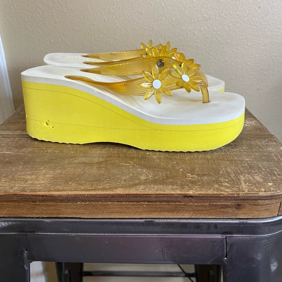 Sam & Libby 90s Y2K Chunky Square Toe Wedges - Picture 5 of 11